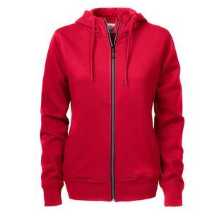 Printer Womens/Ladies Overhead Full Zip Hoodie / Red